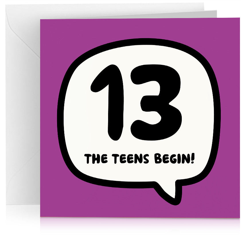 age thirteen 13 birthday card