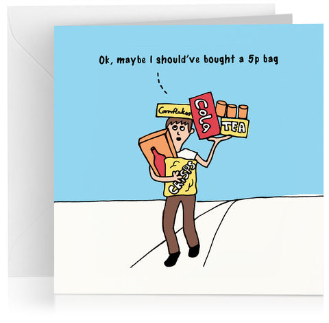 '5p bags' humorous birthday card