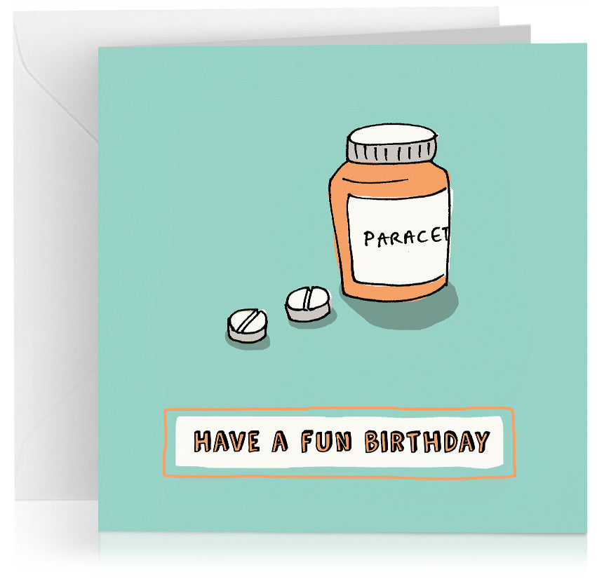 'Paracetamol' humorous birthday card