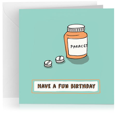 'Paracetamol' humorous birthday card
