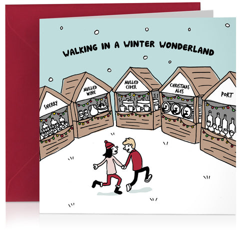 'Winter Wonderland' humorous card about Christmas markets