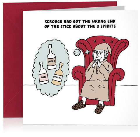 3 spirits humorous Christmas card