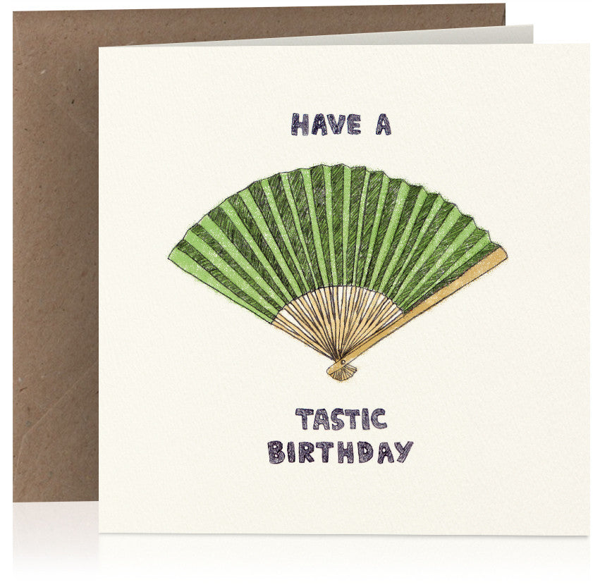 Fantastic birthday card with visual pun illustration
